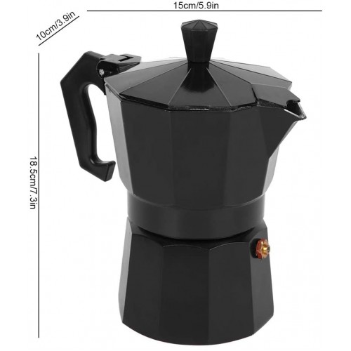 HAOX Fournitures de café Machine à café en Aluminium Robuste et sûre pour Faire du café pour Les Amateurs de café CadeauBlack