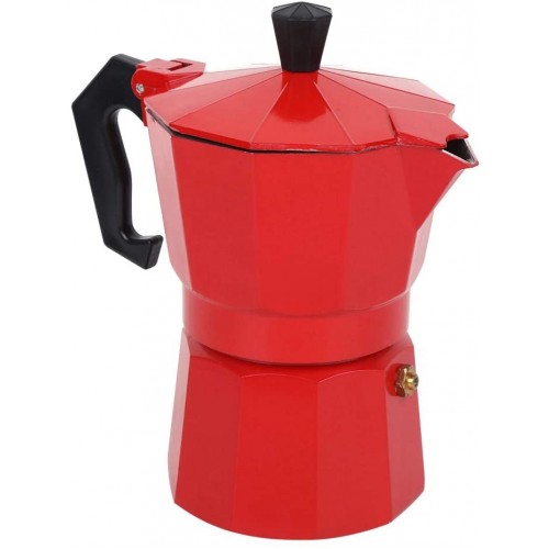 Machine à café cafetière Pratique de 300 ML Coffre-Fort de 6 Tasses pour Les Amateurs de café Cadeau pour Le Bureau pour la Maison pour Faire du caféRed
