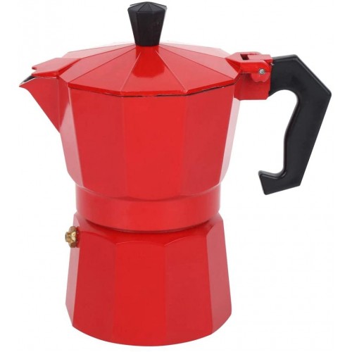 Machine à café cafetière Pratique de 300 ML Coffre-Fort de 6 Tasses pour Les Amateurs de café Cadeau pour Le Bureau pour la Maison pour Faire du caféRed