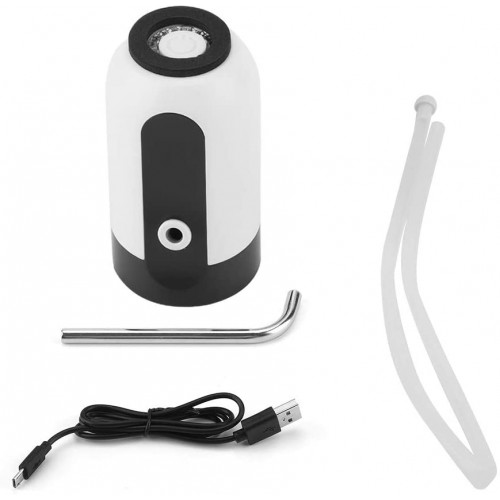 Distributeur d'eau Pompe à eau en bouteille rechargeable portable avec voyant LED Couleur : Blanc