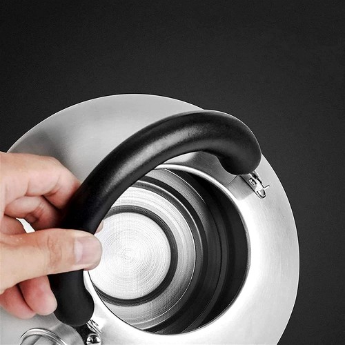 QOHG utile sifflement de la bouilloire de la cuisinière avec poignée anti-échappée ergonomique convient à la théière de cuisinière ménagère taille: 6L