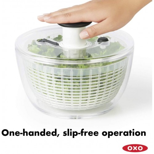 Oxo Mini essoreuse à salade Good Grips 4.0 transparente petit Bol 2,7 L panier 1,9 L