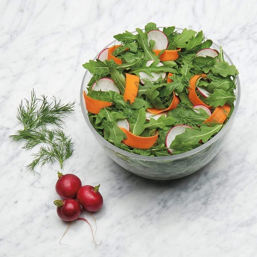 Oxo Mini essoreuse à salade Good Grips 4.0 transparente petit Bol 2,7 L panier 1,9 L