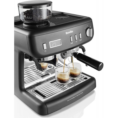 Breville Barista Max+ machine à expresso latte et cappuccino | Mouture et dosage intelligent | Minuteur d'extraction précis | Mousseur de lait intégré | Pompe italienne 15 bars|Coloris noir [VCF152X]