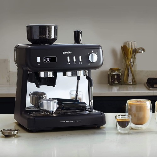 Breville Barista Max+ machine à expresso latte et cappuccino | Mouture et dosage intelligent | Minuteur d'extraction précis | Mousseur de lait intégré | Pompe italienne 15 bars|Coloris noir [VCF152X]
