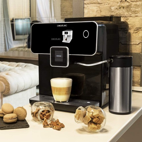 Cecotec Machine à café Méga-Automatique Power Matic-ccino 8000 Touch Série Nera. Technologie avec 19 bars de pression Écran Tactile 6 Modes Personnalisables Prépare des Cappuccinos 1400 W.