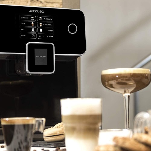 Cecotec Machine à café Méga-Automatique Power Matic-ccino 8000 Touch Série Nera. Technologie avec 19 bars de pression Écran Tactile 6 Modes Personnalisables Prépare des Cappuccinos 1400 W.