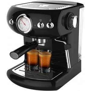 EXHNLE Machine à Expresso Machine à Expresso et Cappuccino de 15 Bars avec Baguette de Masse de Lait Machine à café Espresso Professionnelle for Cappuccino et Latte