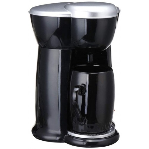 KIKIRon Cafetière Cafetière 300W Mini Unique Bénitier Cafetières Machine électrique Machine à Espresso Automatique for la Maison Machines à café Couleur : Black Size : One Size