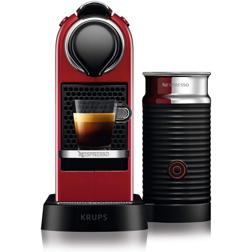 Krups Nespresso Citiz & Milk Machine à Café Automatique Espresso à dosette Pot à Lait Rouge YY4116FD