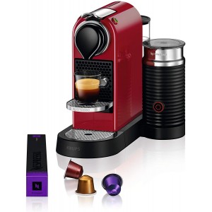 Krups Nespresso Citiz & Milk Machine à Café Automatique Espresso à dosette Pot à Lait Rouge YY4116FD