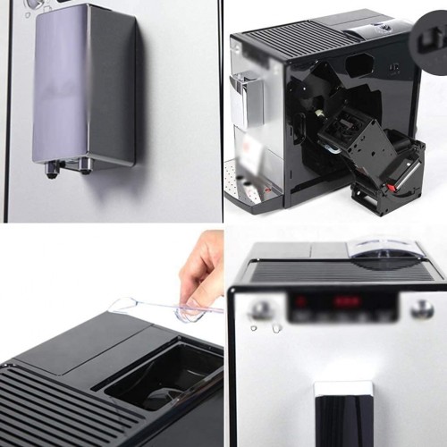 LWHDPW Machine à café à expresso machine à café entièrement automatique broyeur machine à café machine à café à filtre commerciale 200 mm × 455 mm × 325 mm noir et argenté Colo et France