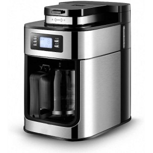 Machine à Café Automatique Broyeur à Grains Expresso avec Pot à Cafetière Ecran LED Machine Multi-Boissons Machine à café goutte à goutte