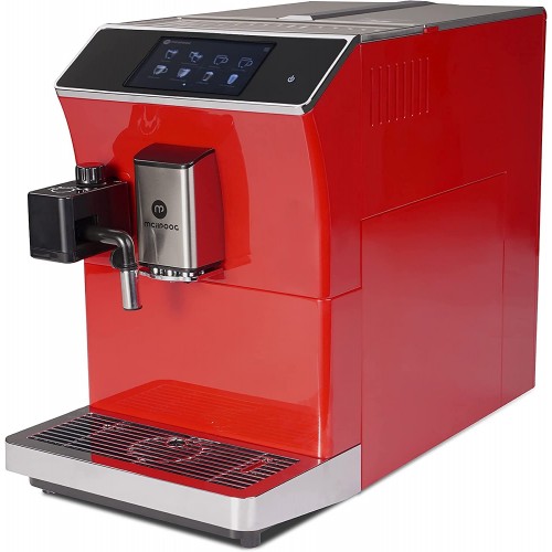 Mcilpoog Machine à café automatique WS-203 avec écran tactile tuyau à lait et 16 spécialités de café Espresso Cappuccino Americano