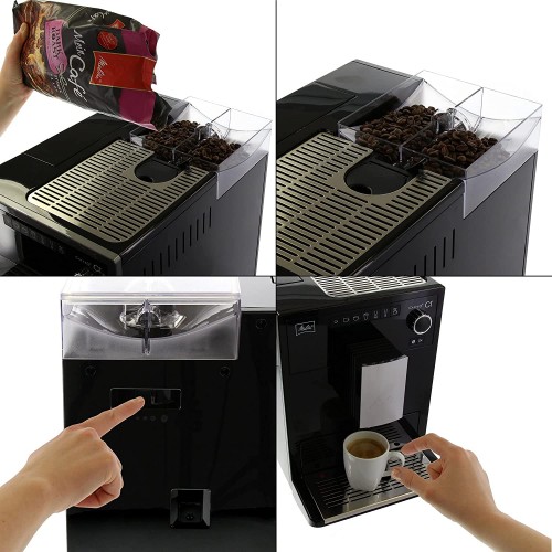 Melitta Caffeo Ci E970-103 Machine à café moulin café moulu et en grain personnalisable Réservoir de lait nettoyage automatique 15 bars noir 1400 W 1,8 l plastique reconditionné