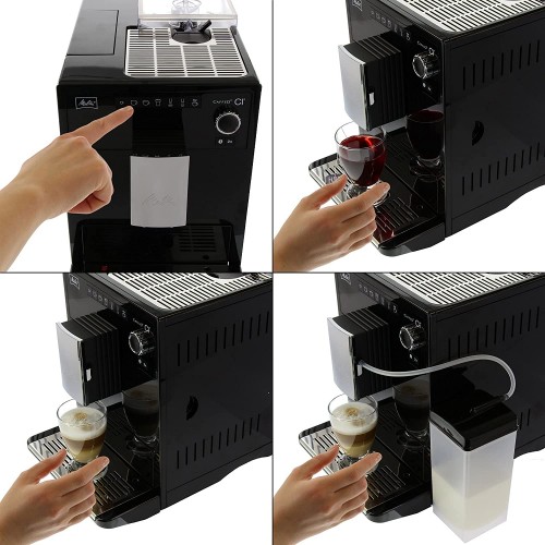 Melitta Caffeo Ci E970-103 Machine à café moulin café moulu et en grain personnalisable Réservoir de lait nettoyage automatique 15 bars noir 1400 W 1,8 l plastique reconditionné