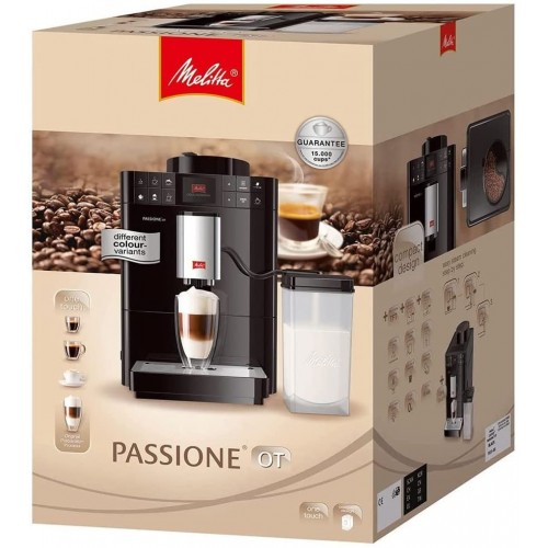 Melitta Caffeo Passione OT Noir F53 1-102 Machine à Café et Boissons Chaudes Automatique Fonction One Touch Réservoir à Lait Inclus