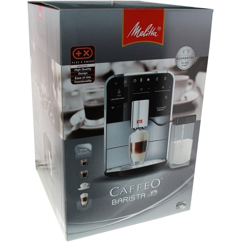 Melitta Machine à Café et Boissons Chaudes Automatiques avec récipient à lait Fonctions One Touch My Coffee et Touch & Slide Caffeo Barista T Argent F730-201
