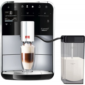 Melitta Machine à Café et Boissons Chaudes Automatiques avec récipient à lait Fonctions One Touch My Coffee et Touch & Slide Caffeo Barista T Argent F730-201