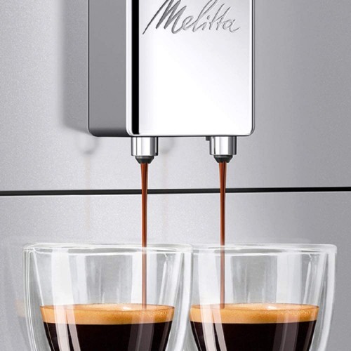 Melitta Purista Noir F230-102 Machine à Café et Expresso Automatique avec Broyeur à Grains Compacte Silencieuse