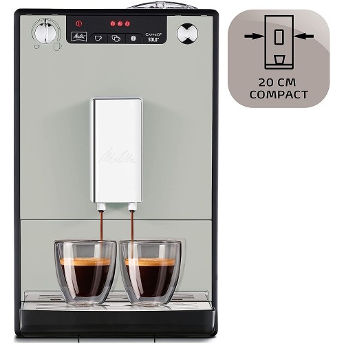 Melitta Solo Sandy Grey E950-777 Machine à Café et Expresso Automatique avec Broyeur à Grains Compacte et Simple à Utiliser [Exclusivité ]