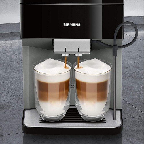 Siemens EQ.500 Classic TP507DX4 Machine à café automatique simple d'utilisation compatible alexa deux tasses simultanées 1500 W gris