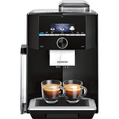 Siemens EQ9 Plus s300 TI923309RW – Machine à café automatique avec écran TFT – Bac à grains et réservoir café moulu – 11 recettes de café – iAroma System – Couleur : Noir