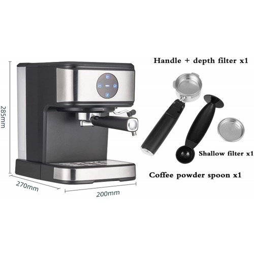 UIUI Machine à café Entièrement Automatique Machine à Expresso Machine à café avec mousseur à Lait Extraction sous Pression de la Pompe 20 Bars adaptée au Cappuccino Moka