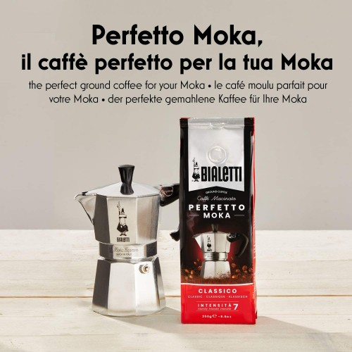 Bialetti 0001166 X2 Cafetière Italienne Aluminium Argent 12 Tasses + Perfetto Moka Café Moulu Classico Classic Torréfaction Media 250 gr