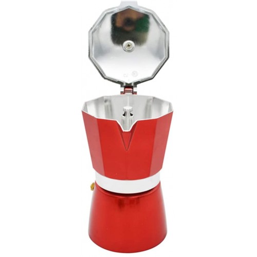 Cafetière Italienne Aluminium Espresso Moka Cafetière 6CUP Latte Mocha Maker Percolator Pot Barista Outils Filtre Rouge Color : Red