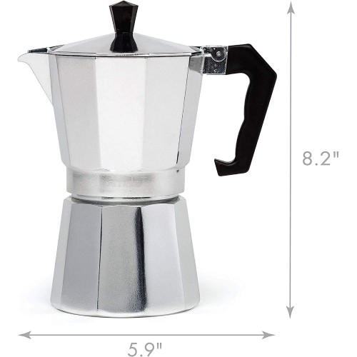 MiXXAR Cafetière Italienne en Aluminium pour Plaque à Induction Gaz Moka Express Stovetop Espresso Coffee Maker Pot Latte （Non Applicable à Certaines Cuisinières à Induction）