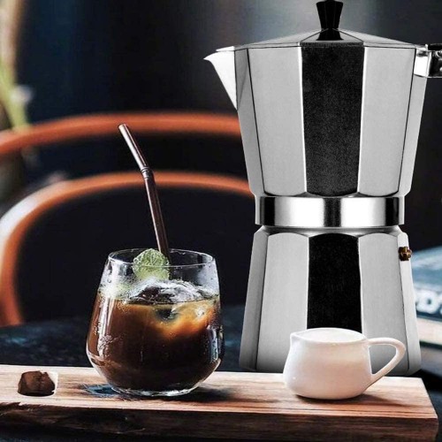 MiXXAR Cafetière Italienne en Aluminium pour Plaque à Induction Gaz Moka Express Stovetop Espresso Coffee Maker Pot Latte （Non Applicable à Certaines Cuisinières à Induction）