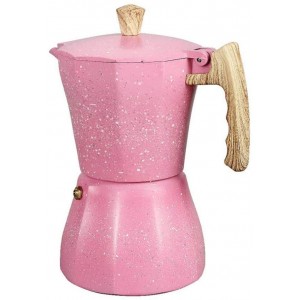 Plmvhpb Machine à café latte mokka italienne moka expresso Cafeteira Percolateur Pot de cuisine 300 ml Rose