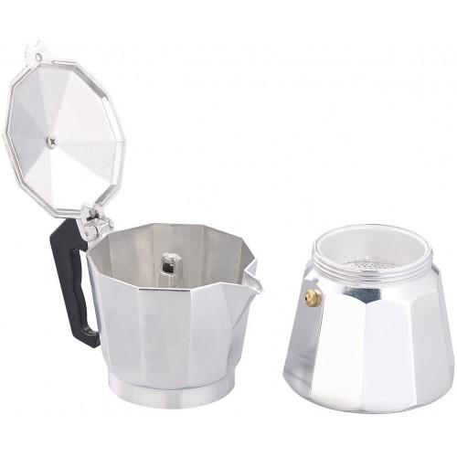 Pot à Moka 3 6 9 12 Tasses en Aluminium de Type Italien Pot Moka Cafetière Expresso cuisinière à Domicile Utilisation Chaude450ML 9cups