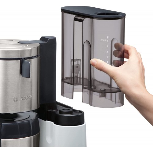 Bosch TKA8A681 Styline Cafetière à filtre avec verseuse isotherme réglage automatique du temps d'infusion réservoir d'eau amovible 1 l 1100 W Blanc