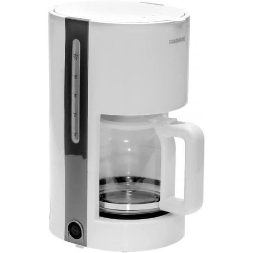 DAEWOO DCM-1875 Cafetière à filtre | 1200 ml 900 W | Assiette garder au chaud | Filtre permanent réutilisable en plastique lavable et porte-filtre