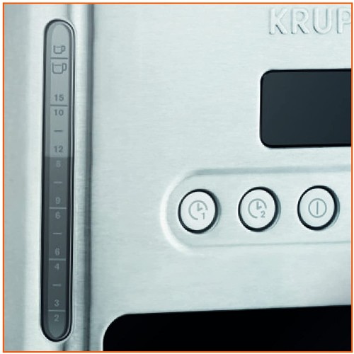 Krups Control Line Inox Cafetière filtre Machine à café 1,25 L 10 à 15 tasses Cafetière électrique Machine à café Arrêt automatique Maintien au chaud 30 min KM442D10