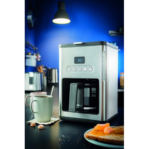 Krups Control Line Inox Cafetière filtre Machine à café 1,25 L 10 à 15 tasses Cafetière électrique Machine à café Arrêt automatique Maintien au chaud 30 min KM442D10