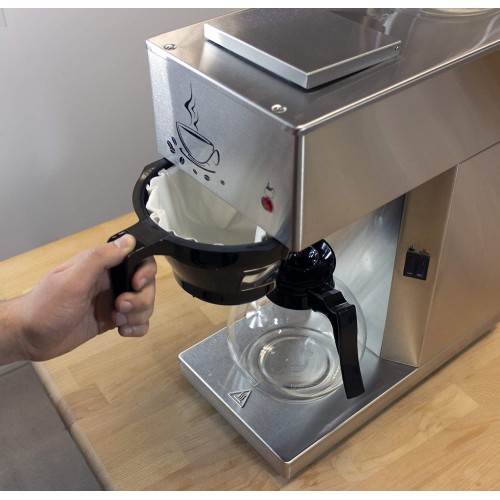 L2G SARO Machine à Café avec 2 Verseuses Cafetière Professionnelle à Filtre 24 Tasses 205 x 385 x 435 mm