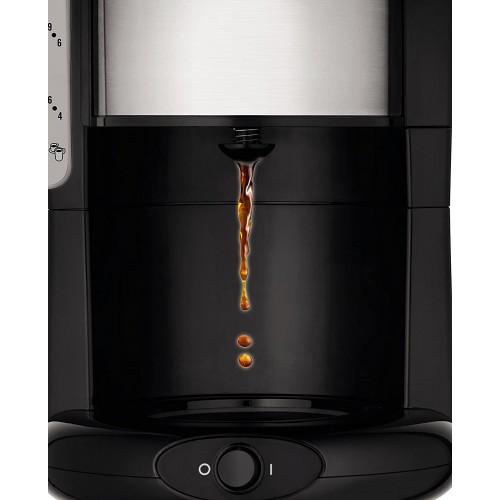 MOULINEX Cafetières filtre SUBITO inox 10 15 Tasses  Machine à café cafetière électrique Cafetière  Capacité 1.25L Antigoutte Porte-filtre pivotant Auto off 30 minutes FG360811