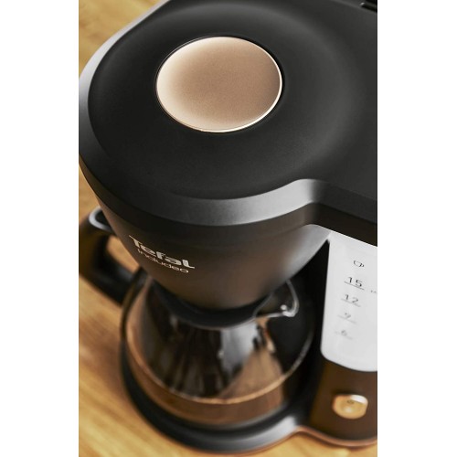Tefal Cafetière filtre Includeo Machine à café facile à utiliser pour droitiers et gauchers 1,25 L 10 à 15 tasses Porte-filtre double poignée facile à retirer Poignée ergonomique CM533811