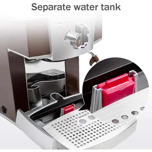 Barista professionnel Machine à expresso Cafetière commerciale semi-automatique à cappuccino Réservoir d'eau 1,6 litre avec pression d'extraction de 15 bars Machines à café au lait