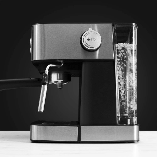Cecotec Machine à café Espresso Power Espresso Professionale. 20 bars de Pression Manomètre 1.5L Bras Double Sortie Buse vapeur Plateau Réchauffe-tasses Finitions en Acier Inoxydable 850 W.