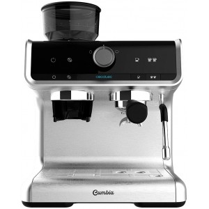 Cecotec Machine à café Express Power Espresso 20 Barista Cream. 2 Thermoblocks 20Bars Manomètre Mode Auto pour 1 et 2 Cafés Buse vapeur Orientable Conduit pour Infusions 2900W.