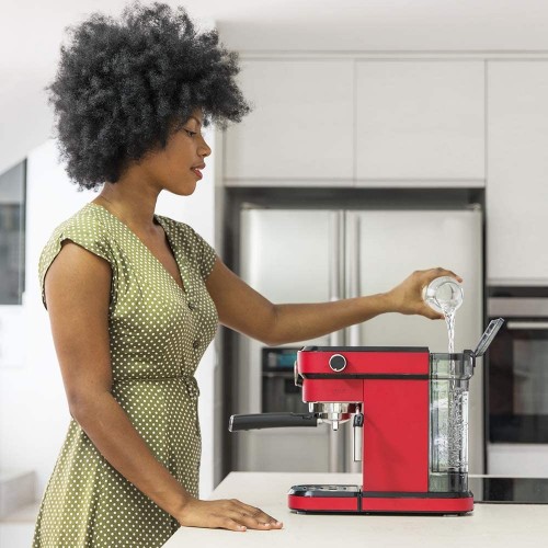 Cecotec Machine à Expresso Cafelizzia 790 Pro Shiny pour expressos et capuccinos Rouge Avec manomètre