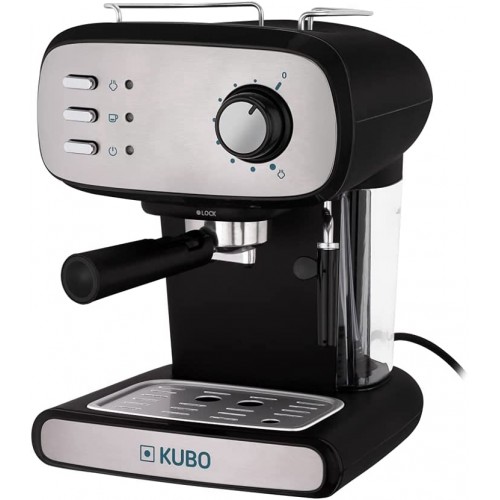 kubo Cafetière expresso et cappuccino 15 bars de pression réservoir d'eau 1,2 L 850 W convient pour les boissons au lait 7090210