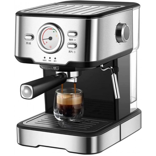 LTLWSH Espresso Machine à Expresso 20 Bar avec Filtre à Eau 1050W 1.5 L,One Touch Control Chauffe-Tasses décharge de Pression Auto buse à Vapeur pour Mousse de Lait