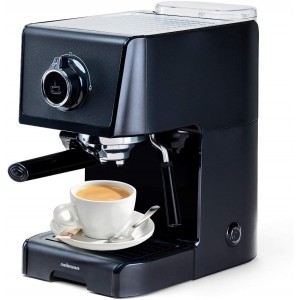 Machine à espresso et cappuccino KOFFY. 1200W 15 Bars. Cuiseur à vapeur réglable. Capacité 1,2L Café moulu et dosettes.