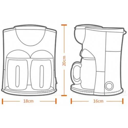 Machines à café Mini Petite maison Drip fraîchement infusé Aicok Filtre Machines à café entièrement automatique Cooker thé Système anti-goutte à goutte 300W 0.15L,Noir