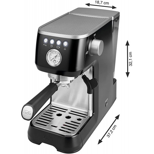Solis Barista Perfetta Plus 1170 Machine a Café Machine à Espresso et Cappuccino Acier Inoxydable Mousseur à Lait Noir